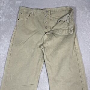 Vintage Levi's 501 Button Fly USA Made 2000 Men's Size 38X30 Beige Color (36X29)